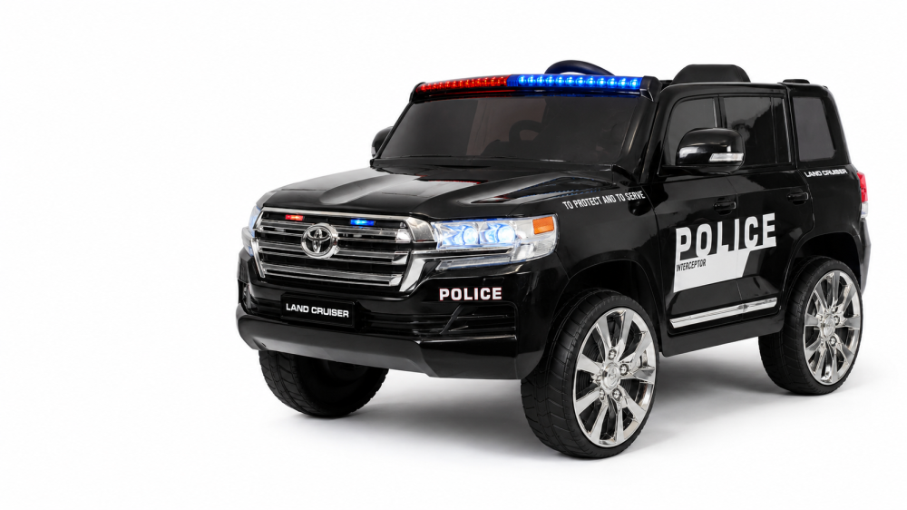 Mașinuță Electrică Toyota Land Cruiser Police 24V Negru – Licență Oficială Toyota, Girofar LED, Telecomandă 2.4G | 3-5 Ani [15]
