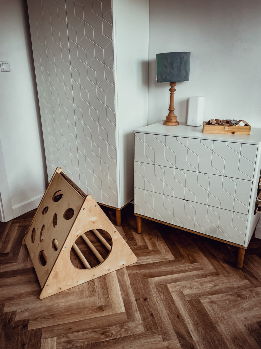 MeowBaby® Triunghi Pikler din lemn pentru catarare, Scara pentru copii Montessori, naturala [7]