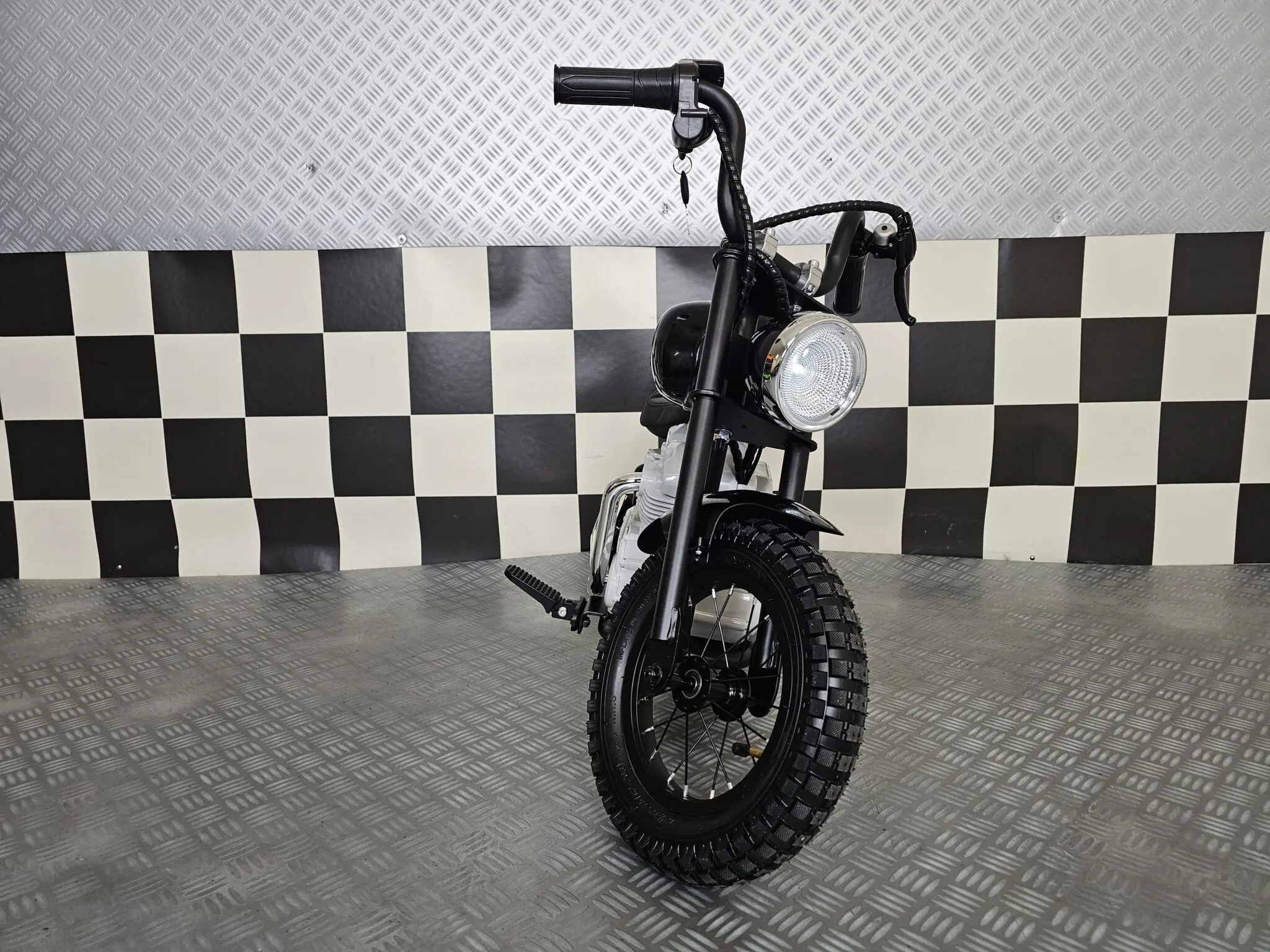 Motocicletă Chopper Electrică Copii Cars4Kids 24V 250W, 20km/h, Șa Piele, Roți Cauciuc, Lumini LED, 6+ ani [17]