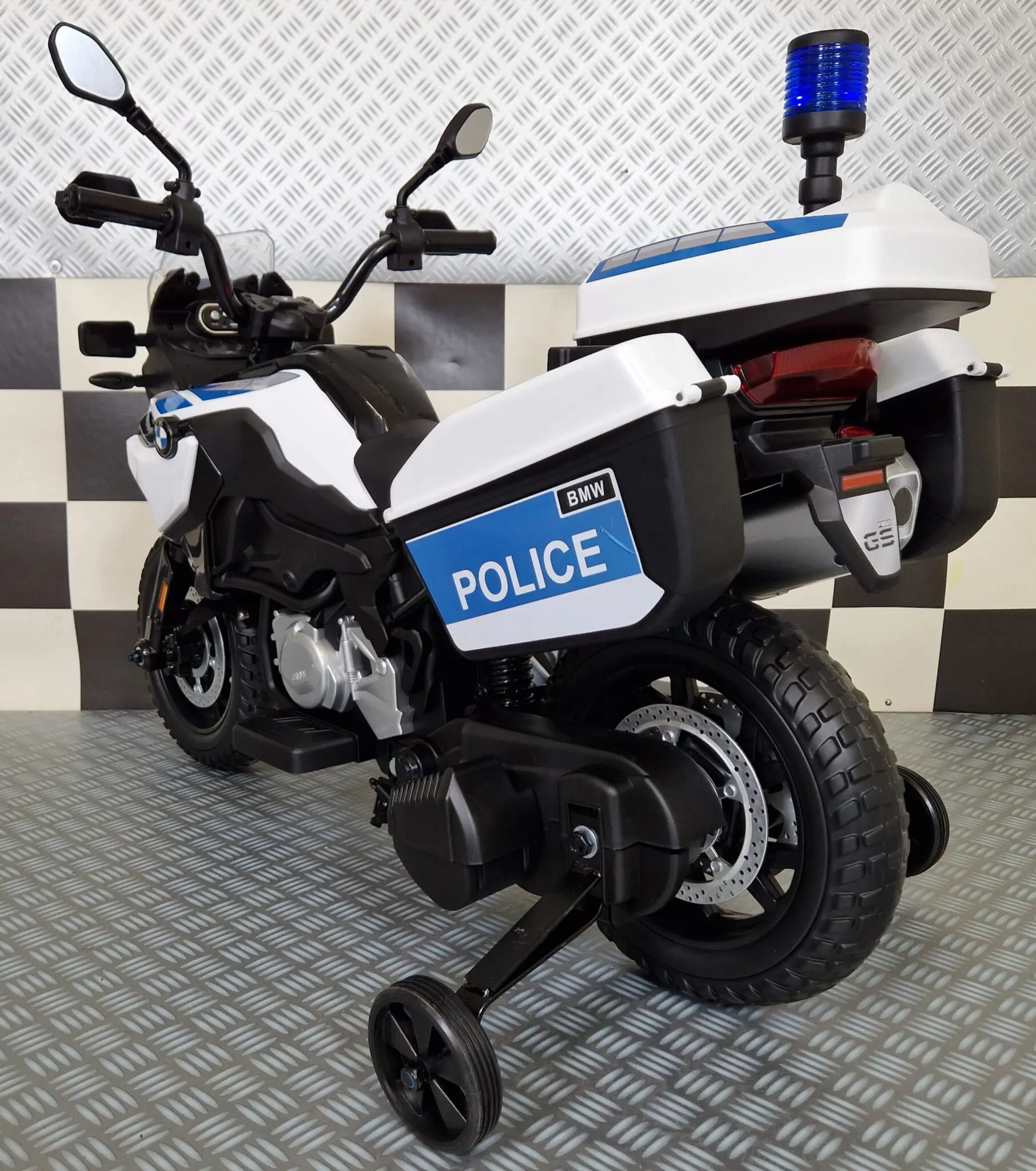 Motocicletă Electrică Poliție BMW F850 12V – Roată Ajutătoare, Girofar LED | 3-5 Ani [5]