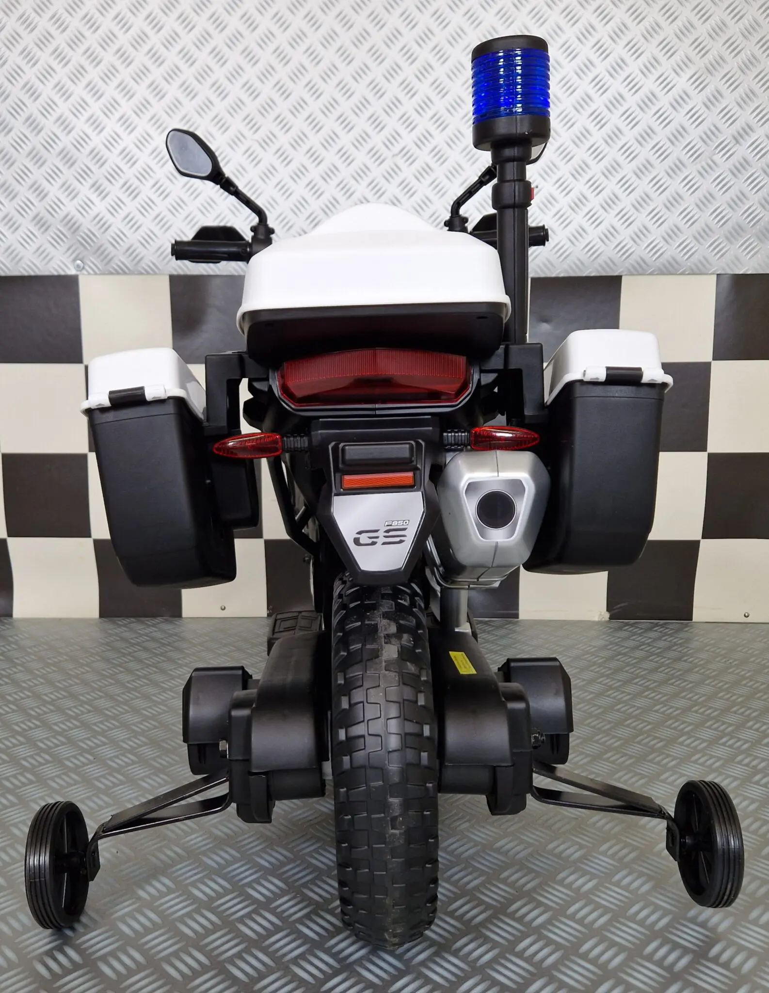 Motocicletă Electrică Poliție BMW F850 12V – Roată Ajutătoare, Girofar LED | 3-5 Ani [6]