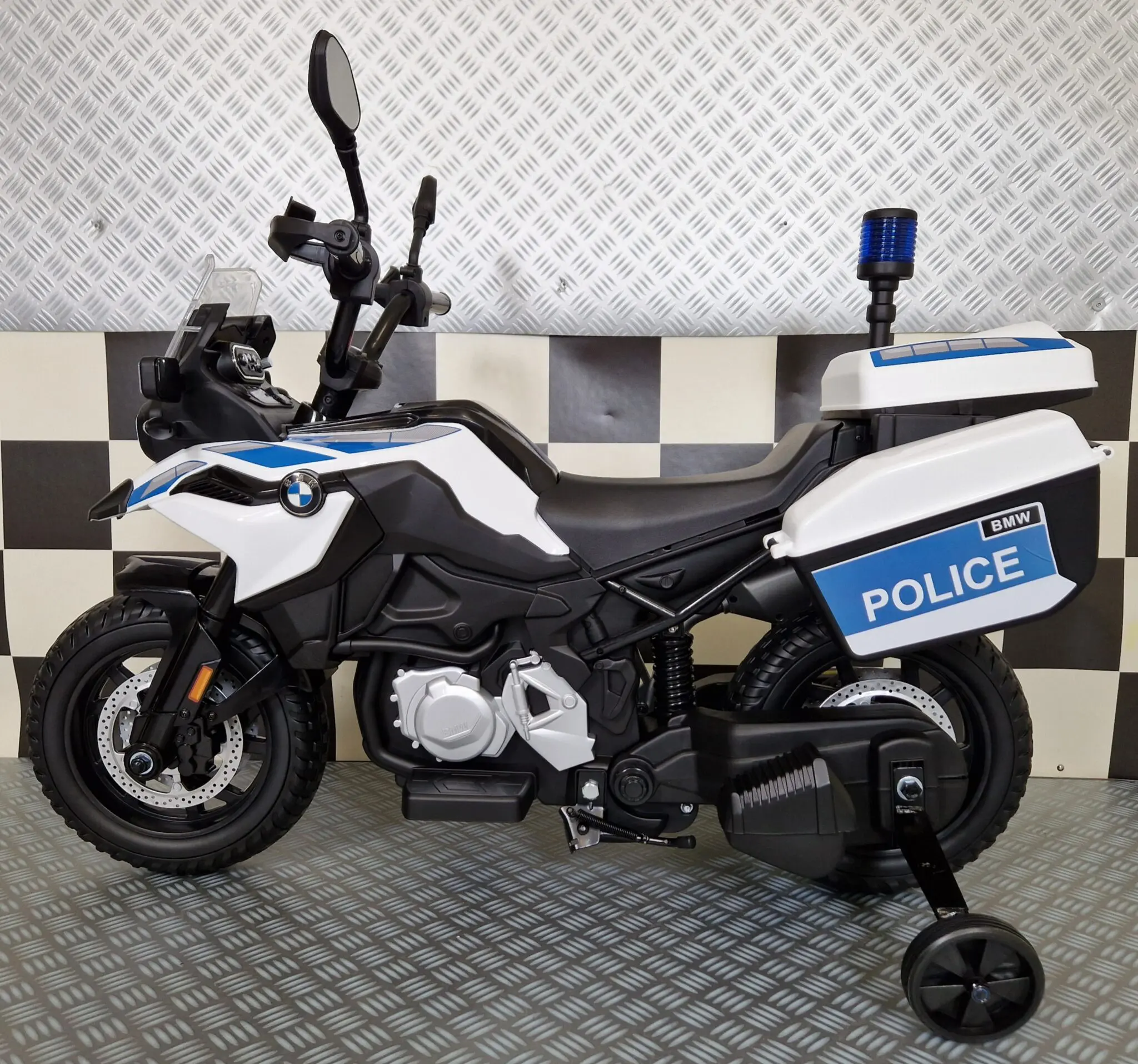 Motocicletă Electrică Poliție BMW F850 12V – Roată Ajutătoare, Girofar LED | 3-5 Ani [8]