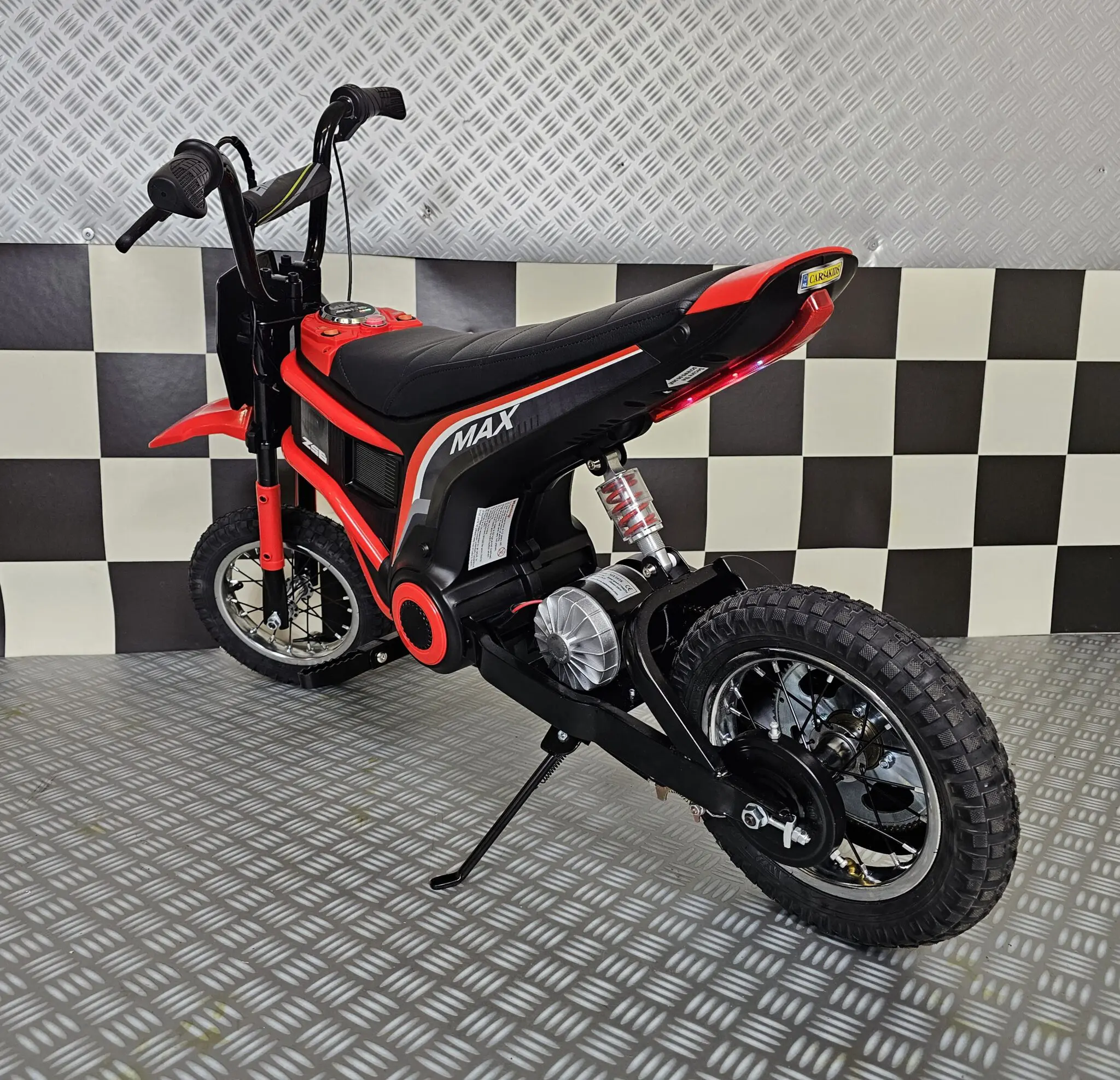 Motocros Electric Copii Cars4Kids 24V 350W, 2 Viteze 8-16km/h, Șa Piele, Roți Cauciuc, Suspensie, CE, 5 ani + [8]