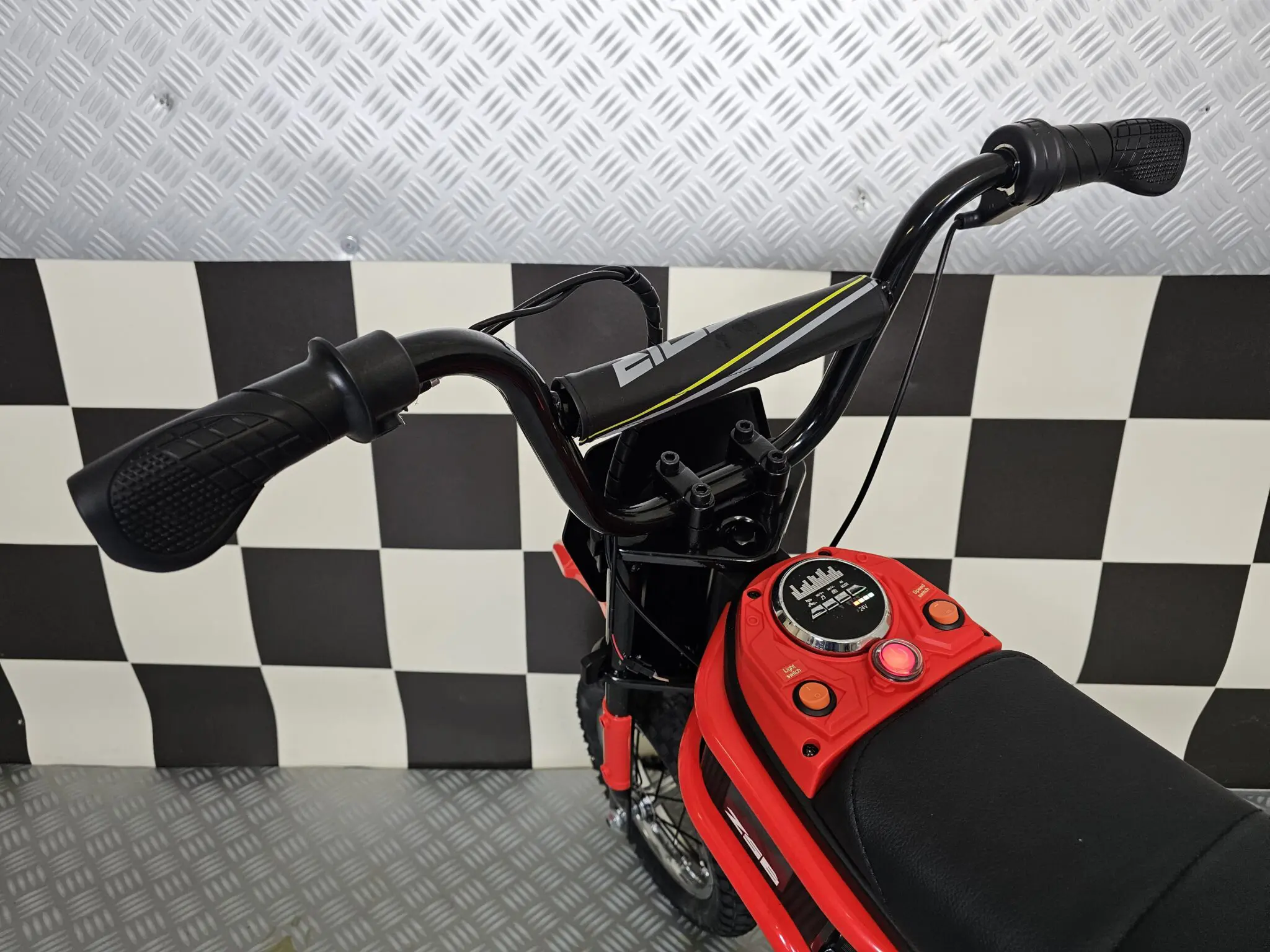 Motocros Electric Copii Cars4Kids 24V 350W, 2 Viteze 8-16km/h, Șa Piele, Roți Cauciuc, Suspensie, CE, 5 ani + [10]