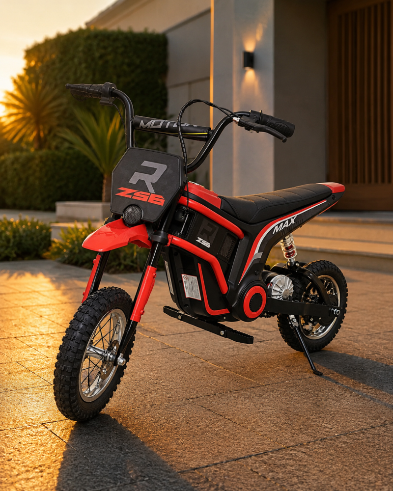Motocros Electric Copii Cars4Kids 24V 350W, 2 Viteze 8-16km/h, Șa Piele, Roți Cauciuc, Suspensie, CE, 5 ani + [2]