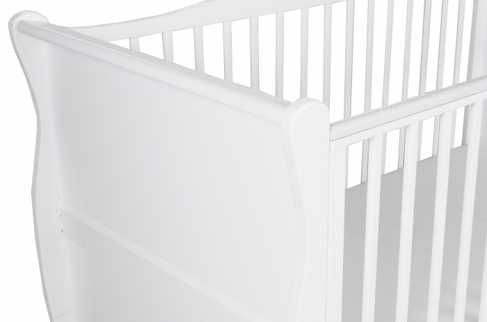 Patut din lemn masiv, transformabil pentru bebe si junior, Noble Alb + Saltea Cocos 140 x 70 cm [16]