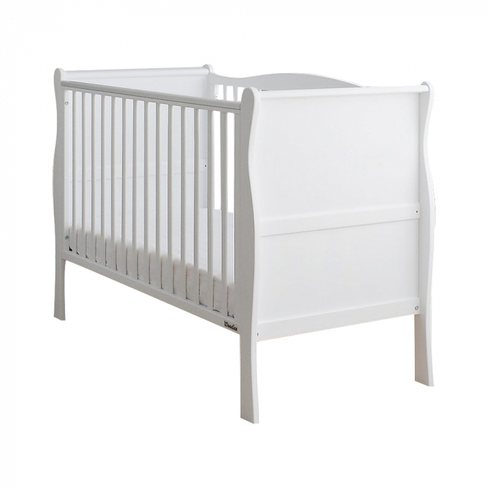 Patut din lemn pentru bebe, inaltime saltea reglabila, Noble Alb 120x60 cm [21]