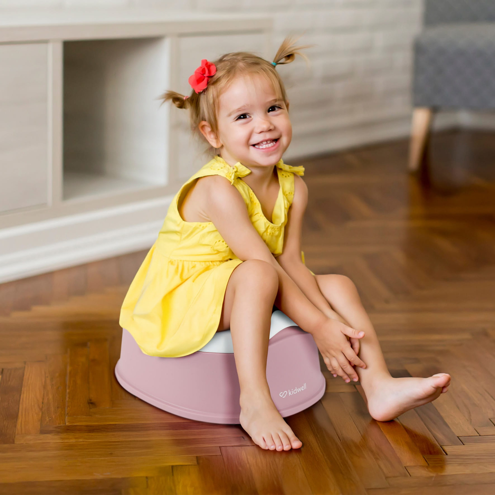 Olita copii, Nilo, recipient detasabil, bază antiderapantă, barieră anti-stropire, Roz [2]