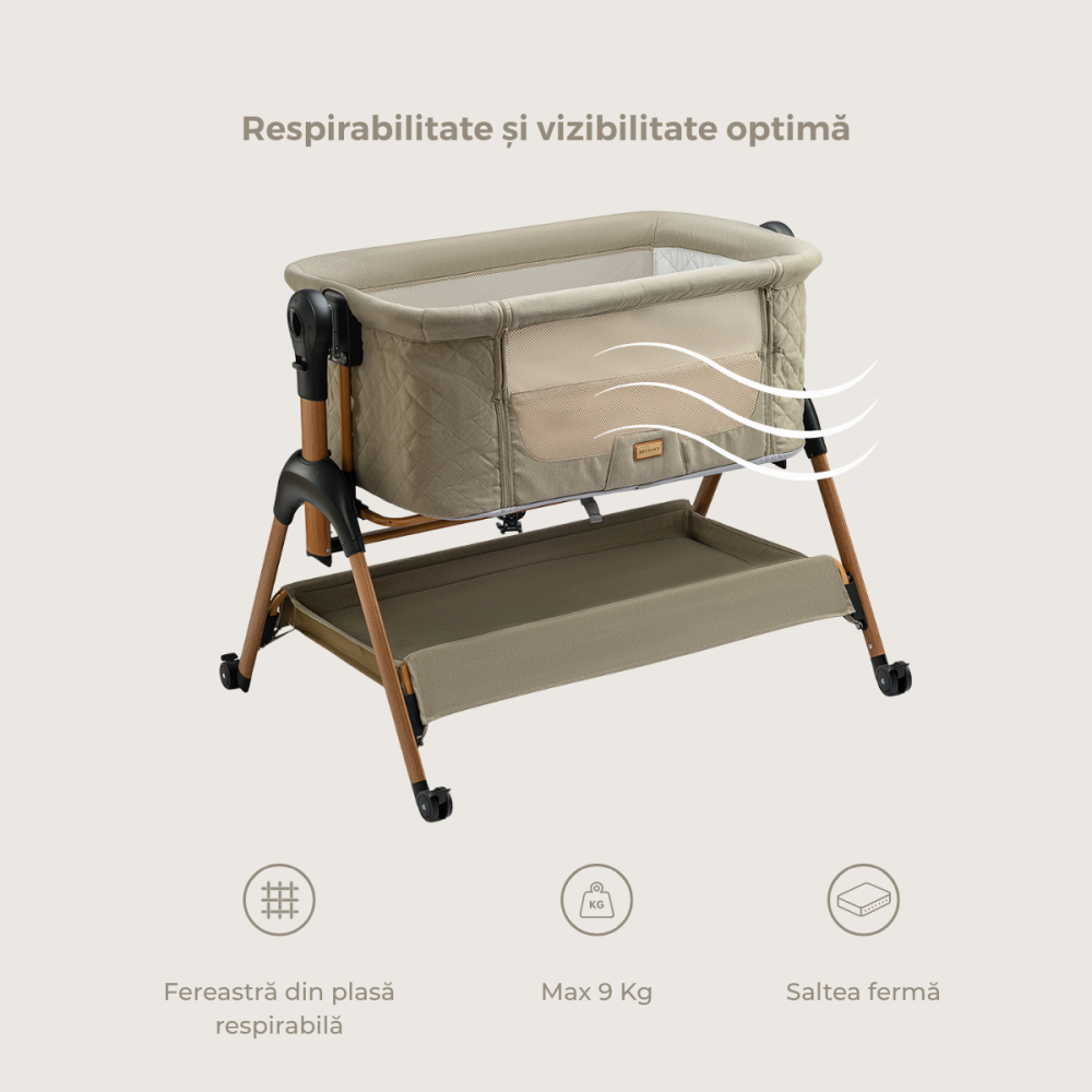 ONINO - Patut co-sleeper NEST.me, Misty Taupe [3]
