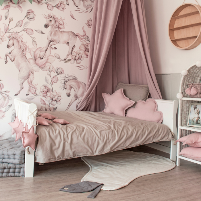 Pat din lemn masiv pentru Junior Noble Alb 160 × 80 cm [5]