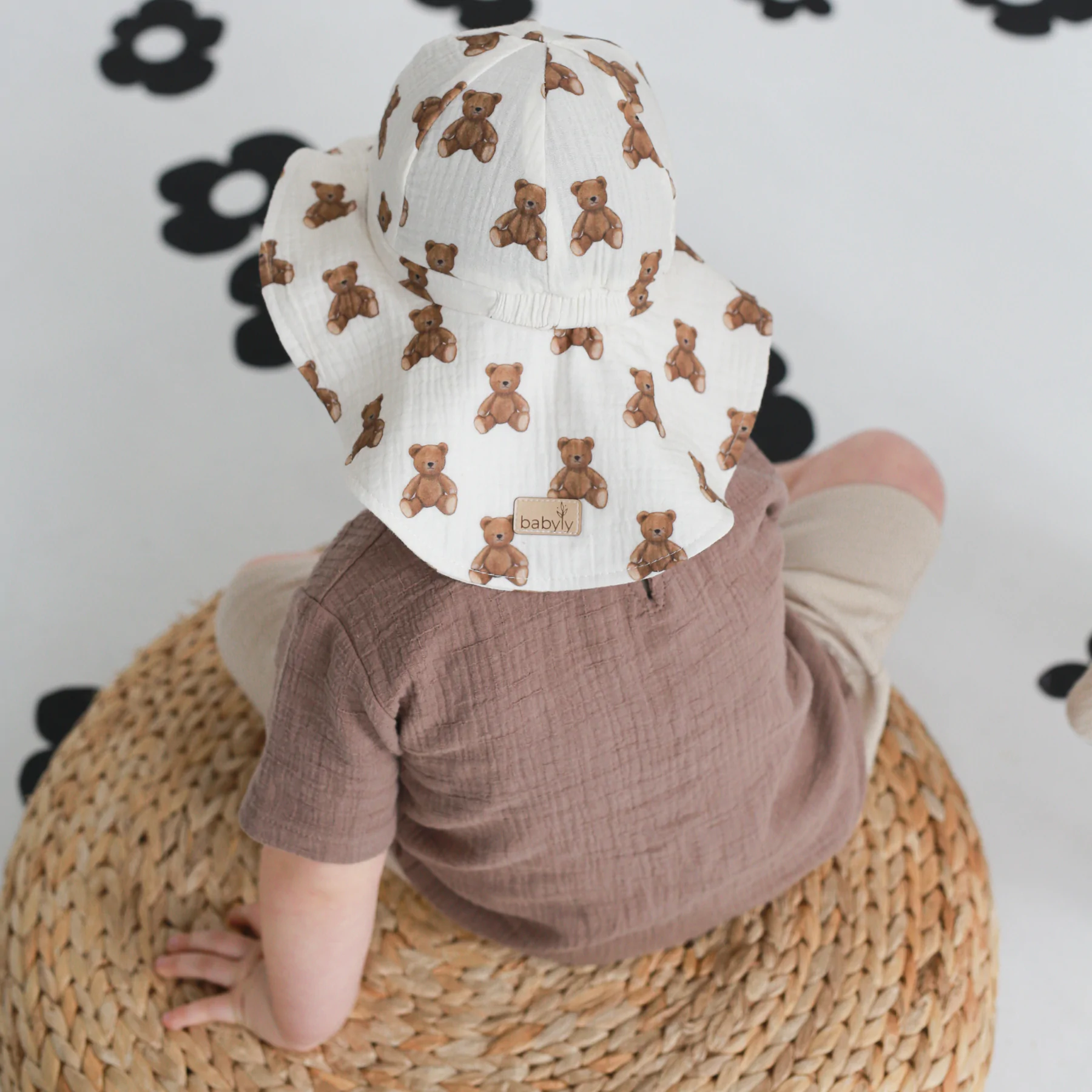 Pălărie de soare, ajustabila, 0-3 ani (45-53 cm), muselina, Teddy Bears [2]