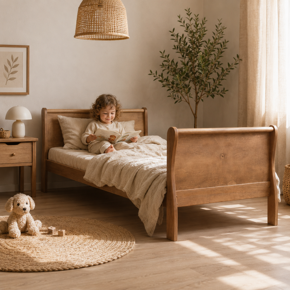 Pat Copii din Lemn Masiv Noble Adult Bed 200x90 Vintage | Woodies Safe Dreams [2]