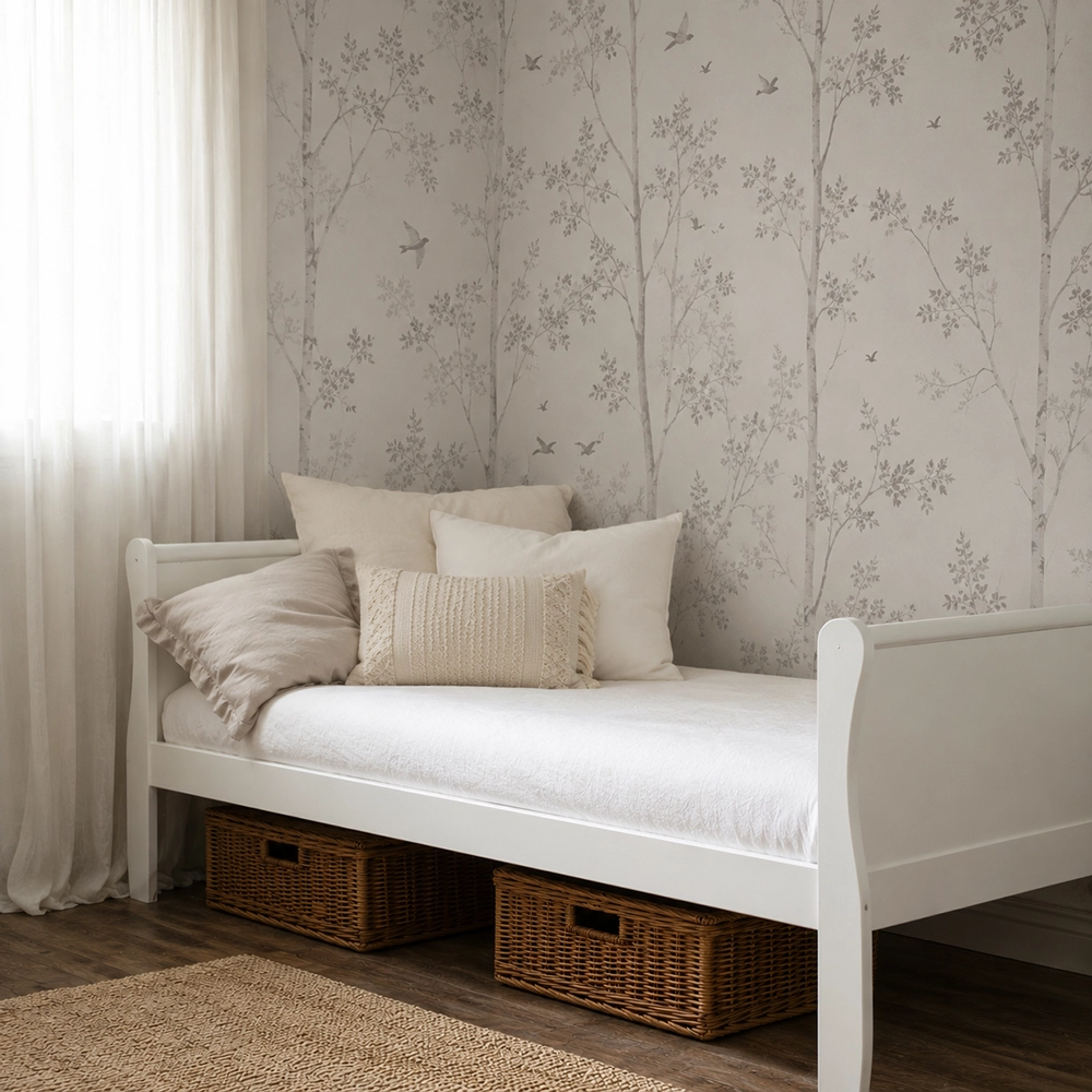 Pat pentru Copii Woodies Noble Junior Bed 160x80cm, Alb, Stil Francez, Bariere de Protecție Incluse, 5 ani+ [8]