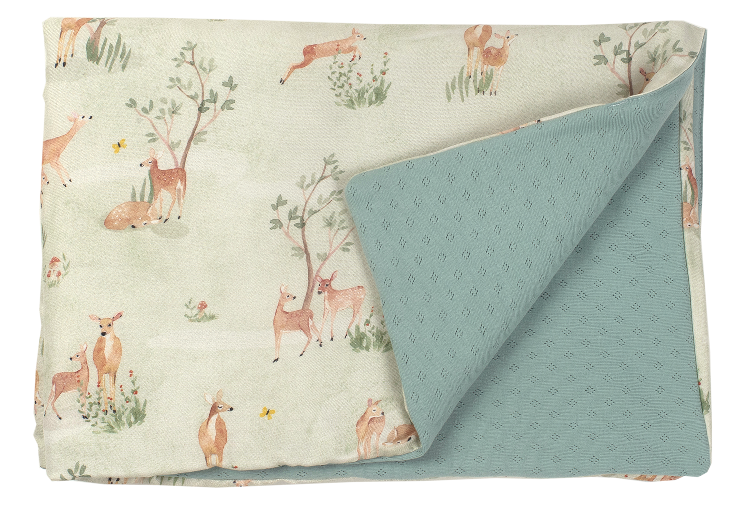 Paturica pentru copii Nature Bambus by Amy cu doua fete, 100x70cm + Cadou Rucsacel  Caprioare [1]