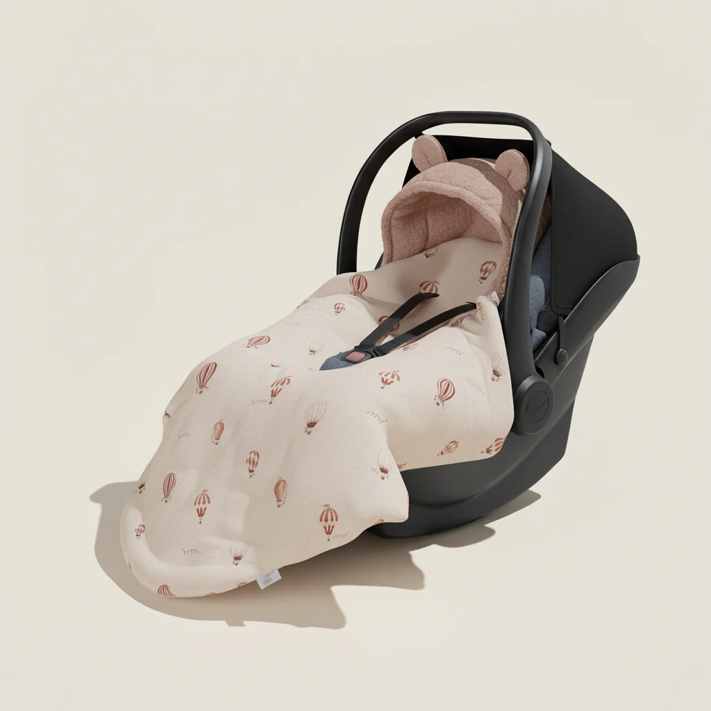 Paturica universala pentru scoica auto Bumbac / Catifea – Baloane - Căldură, Confort și Siguranță în Fiecare Călătorie [2]