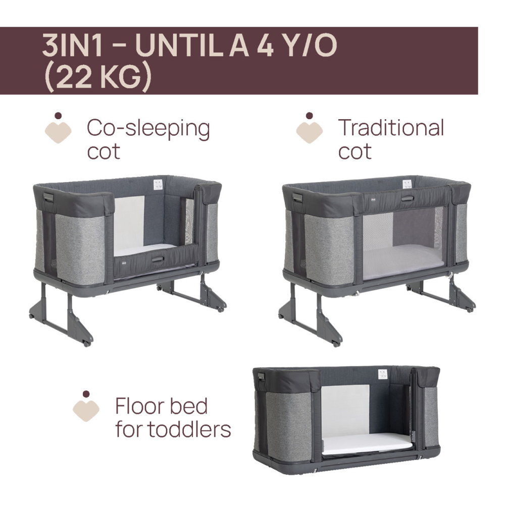 Patut atasabil Chicco Next 2 Me Forever, 3 in 1, Rice (Gri), 0luni+ [17]