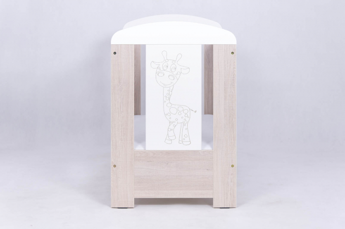 Patut bebe cu inaltime reglabila a saltelei, Giraffe Santana, 120x60 cm [5]