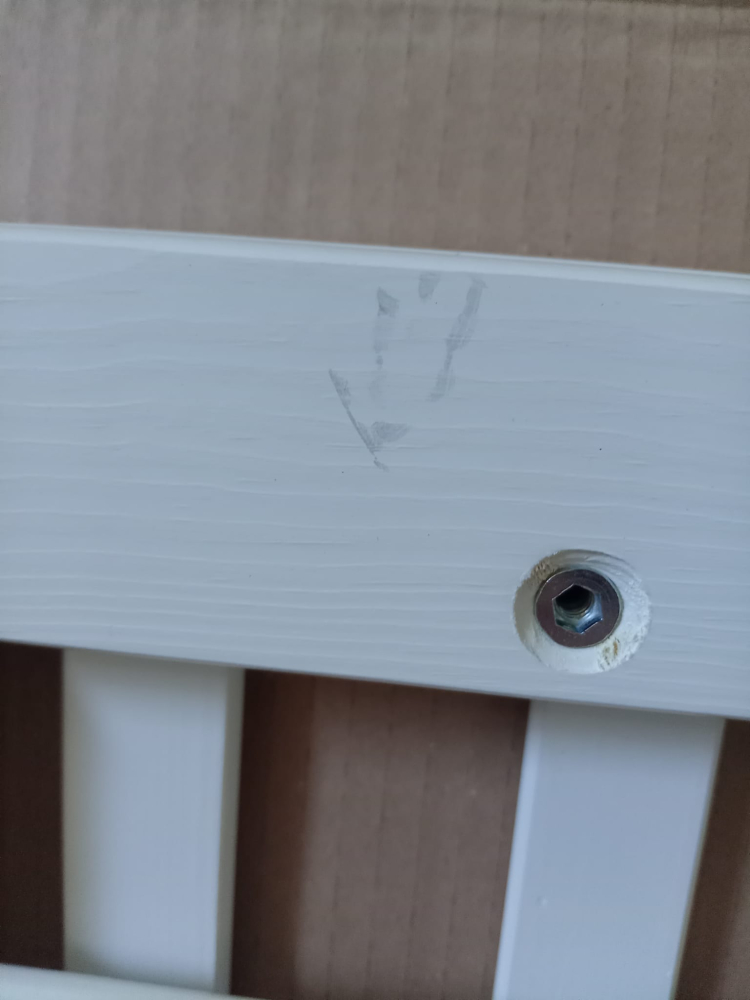 Patut bebe din lemn masiv, laterala culisabila si inaltime reglabila a saltelei, Olek Alb, 120x60 cm [9]