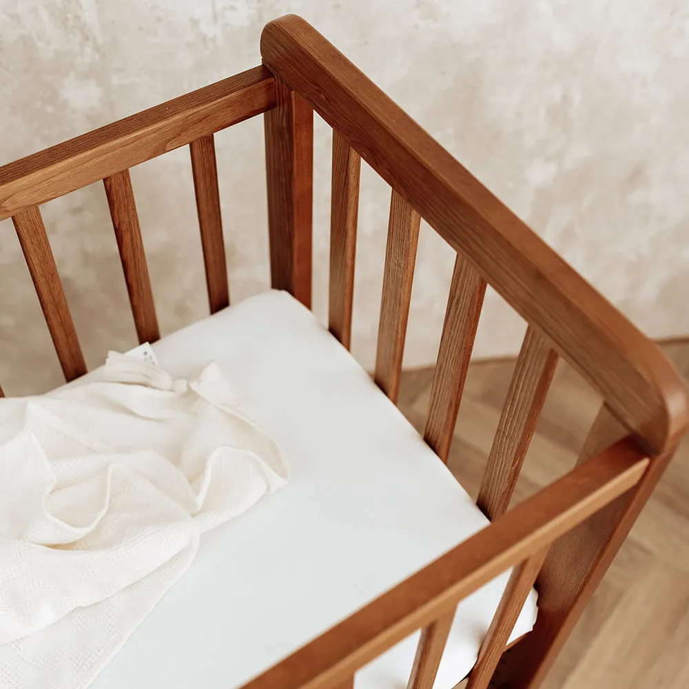 Patut bebe din lemn masiv, patut lateral cu inaltime reglabila a saltelei, bedside Vintage, 90 x 40 cm [9]