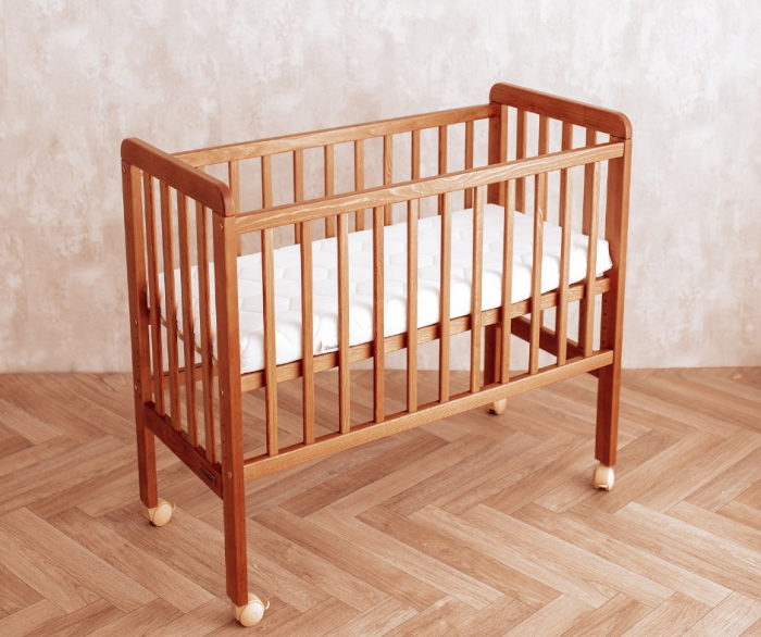 Patut bebe din lemn masiv, patut lateral cu inaltime reglabila a saltelei, bedside Vintage, 90 x 40 cm [11]