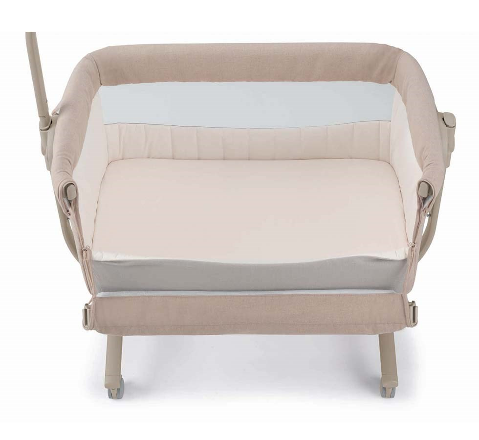 Patut cu leganare, Cullami, co-sleeper 2 in 1, Cu laterala culisanta, Cu setare unghiulara, Cu roti, Reglabil in 8 pozitii pe inaltime, Bej [9]