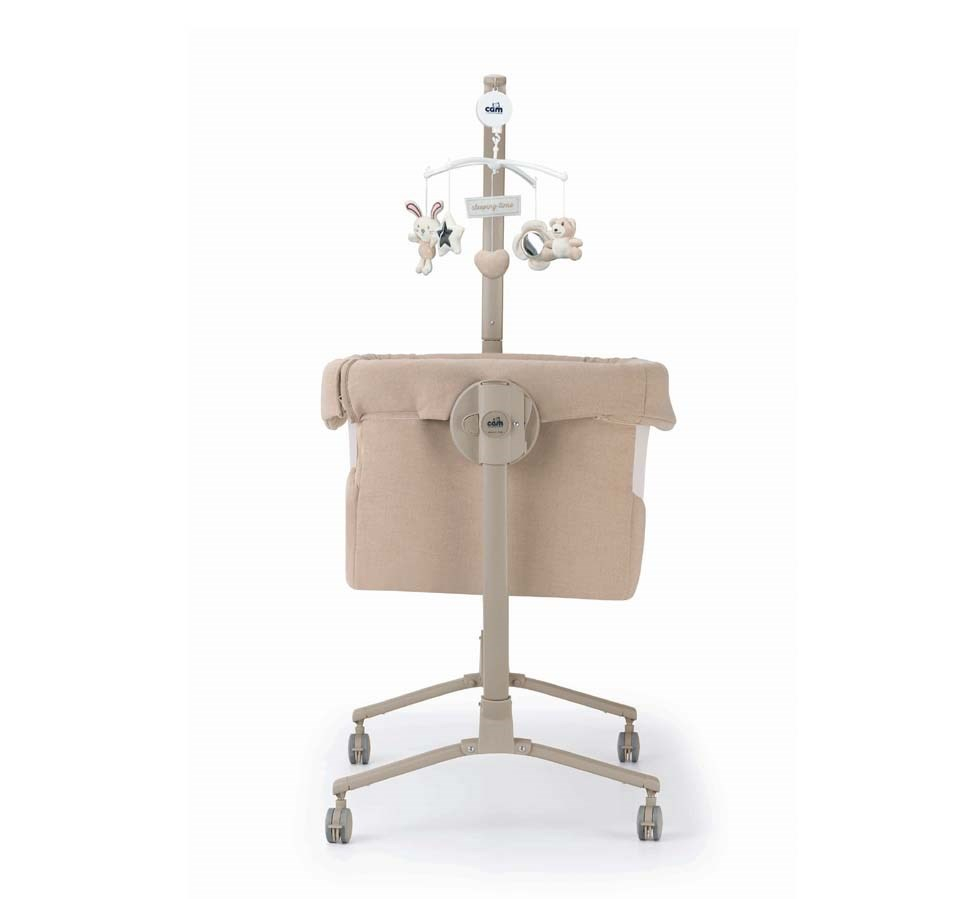 Patut cu leganare, Cullami, co-sleeper 2 in 1, Cu laterala culisanta, Cu setare unghiulara, Cu roti, Reglabil in 8 pozitii pe inaltime, Bej [3]