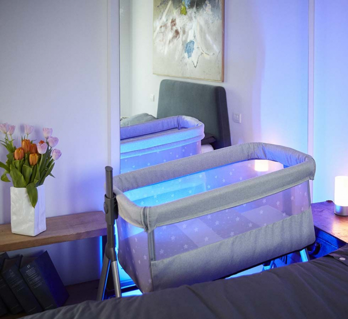 Patut, Sempreconte, co-sleeper 2 in 1, Cu laterala culisanta, Cu setare unghiulara, Cu roti, Reglabil in 8 pozitii pe inaltime, Bej [2]