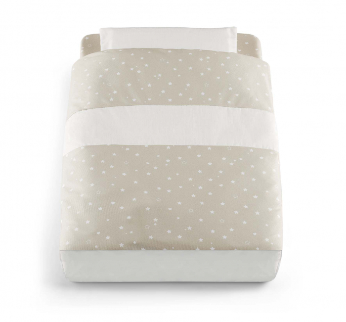 Patut, Sempreconte, co-sleeper 2 in 1, Cu laterala culisanta, Cu setare unghiulara, Cu roti, Reglabil in 8 pozitii pe inaltime, Bej [8]