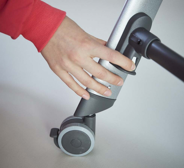 Patut, Sempreconte, co-sleeper 2 in 1, Cu laterala culisanta, Cu setare unghiulara, Cu roti, Reglabil in 8 pozitii pe inaltime, Gri [7]
