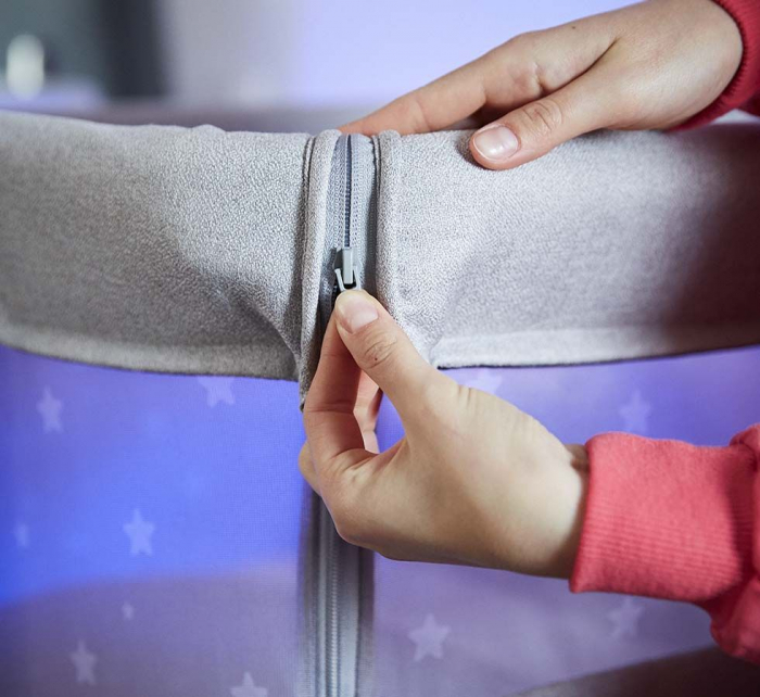 Patut, Sempreconte, co-sleeper 2 in 1, Cu laterala culisanta, Cu setare unghiulara, Cu roti, Reglabil in 8 pozitii pe inaltime, Bej [4]