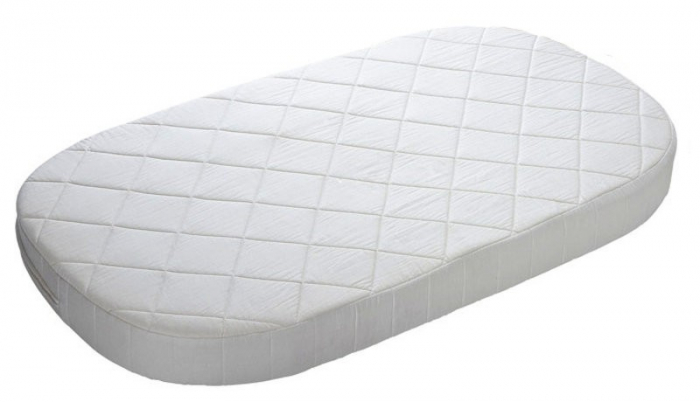 Patut oval din lemn masiv, cu sertar, laterala culisabila si inaltime reglabila a saltelei pentru bebe, EVA Max cu saltea inclusa [5]