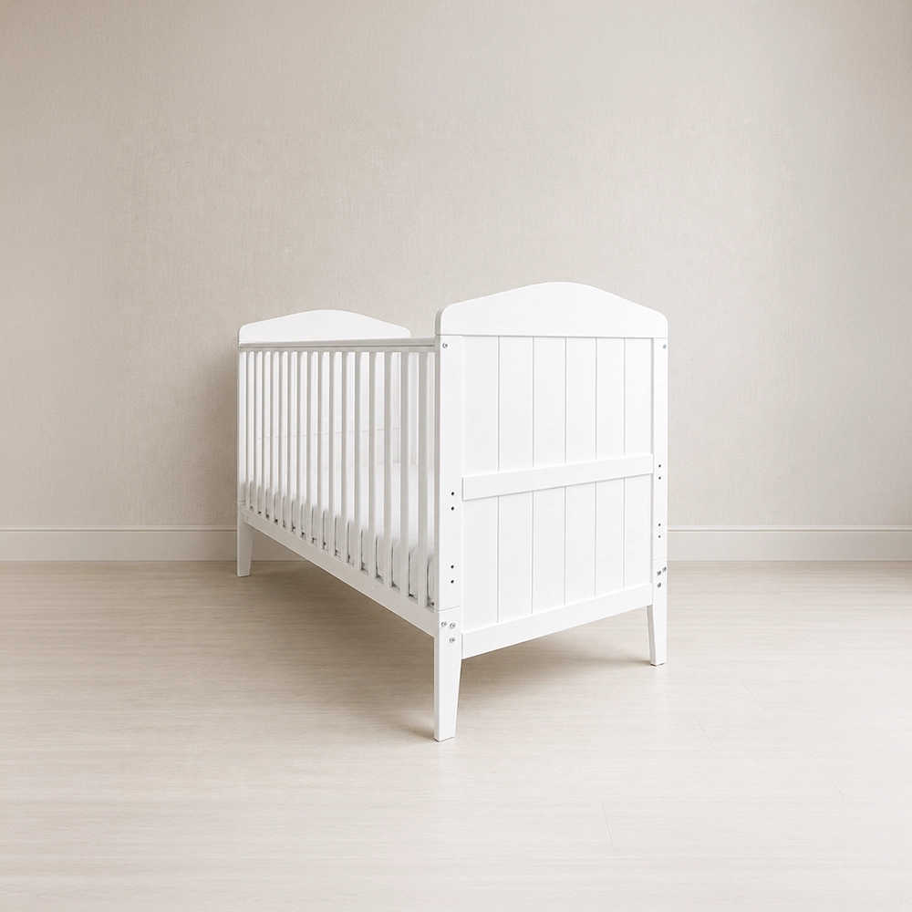 Pătuț Woodies Safe Dreams Hampton 140x70 cm, Alb, 2în1 Bebe-Junior [5]