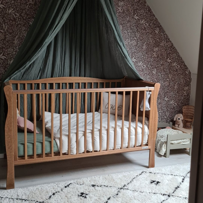 Patut din lemn masiv, transformabil pentru bebe si junior, Noble Vintage, 140 x 70 cm [6]