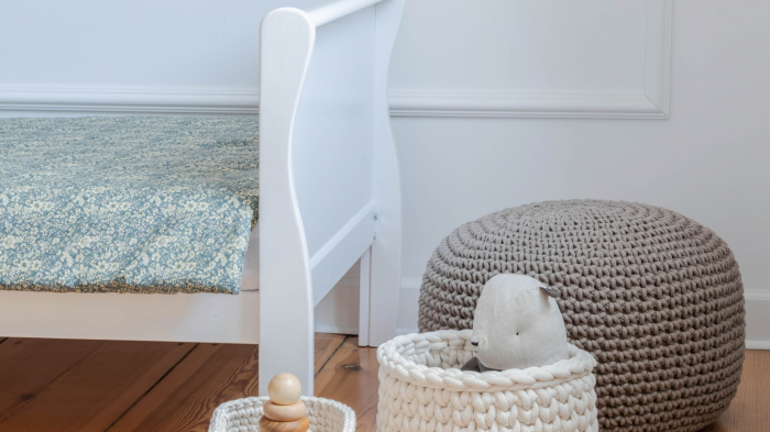 Patut din lemn masiv, transformabil pentru bebe si junior, Noble Alb + Saltea Cocos 140 x 70 cm [11]