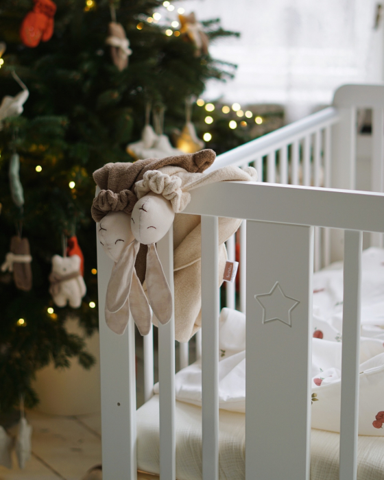 Patut din lemn pentru bebe, inaltime saltea reglabila, Star Baby Alb 120x60 cm [11]