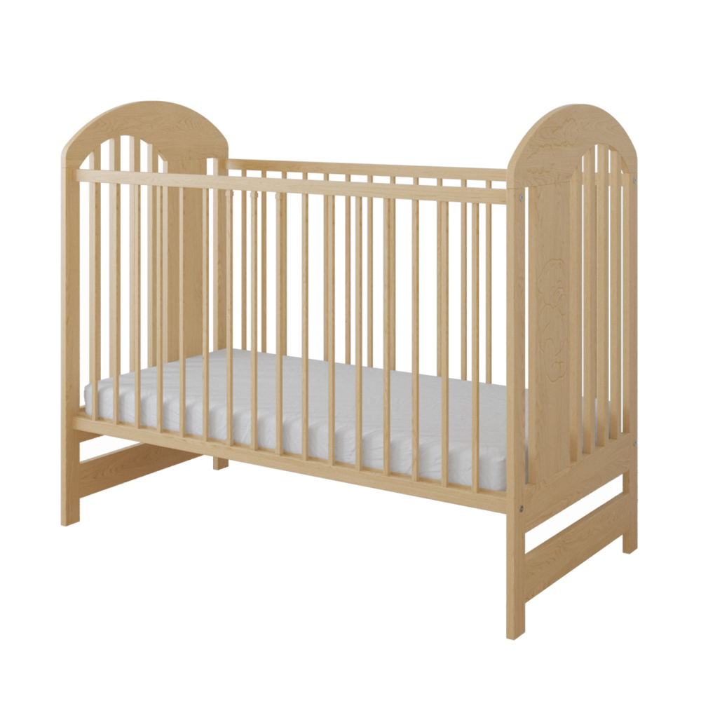 Pătuț din Lemn pentru Copii TYMON Natur 120×60 cm Somieră reglabilă · 3 bare laterale detașabile · Design modern · 0–4 ani [3]