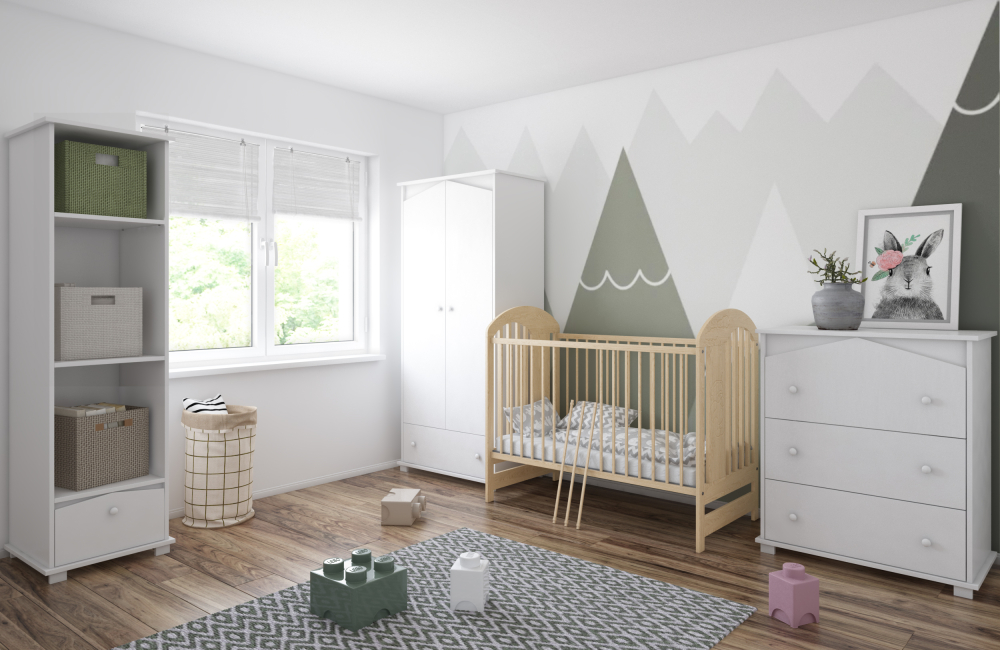 Pătuț din Lemn pentru Copii TYMON Natur 120×60 cm Somieră reglabilă · 3 bare laterale detașabile · Design modern · 0–4 ani [2]