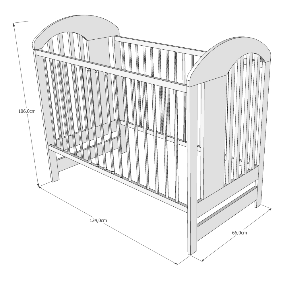 Pătuț din Lemn pentru Copii TYMON Natur 120×60 cm Somieră reglabilă · 3 bare laterale detașabile · Design modern · 0–4 ani [4]