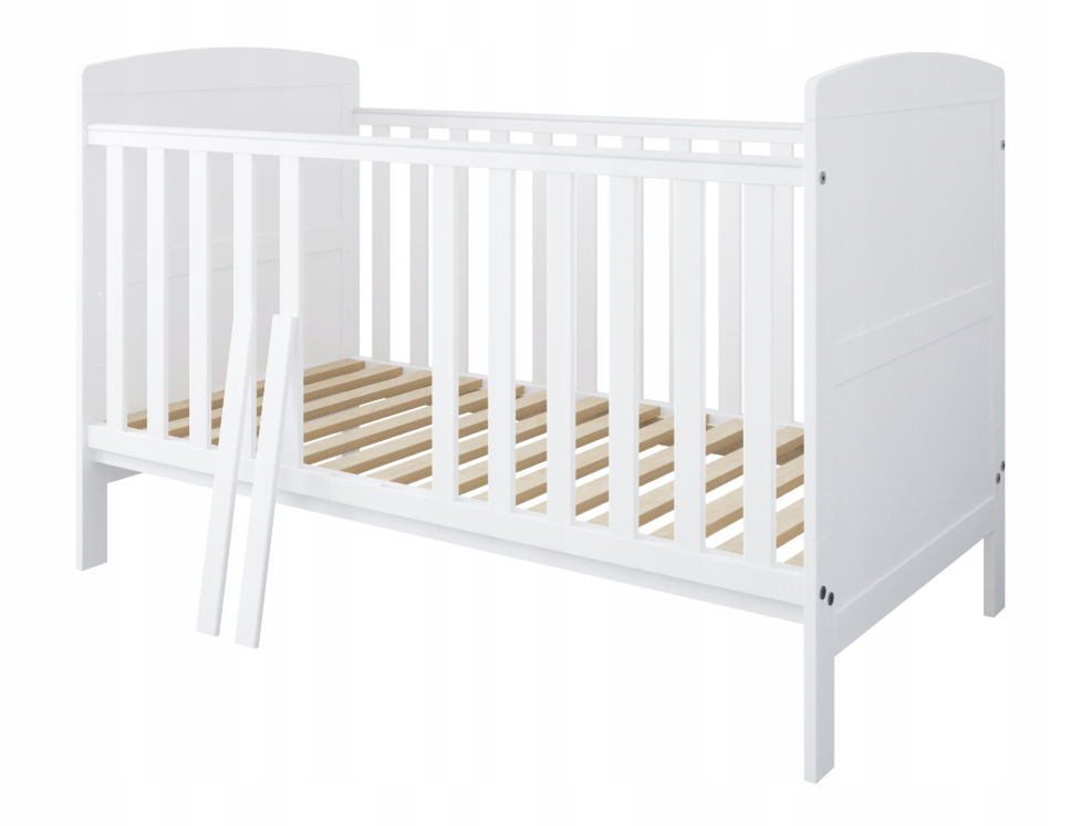 Pătuț Evolutiv 140x70cm Philip 3în1 Alb – Pat Bebe + Junior + Pat Preșcolar, Somieră Reglabilă 3 Poziții + Trepte Detașabile | EN 716 [9]