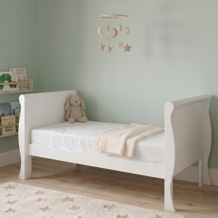Pătuț Evolutiv 140x70cm Scarlet 3în1 Alb – Pat Bebe + Junior + Pat Preșcolar, Somieră Reglabilă 3 Poziții + Șipci Detașabile | EN 716-1, Max 40kg [5]