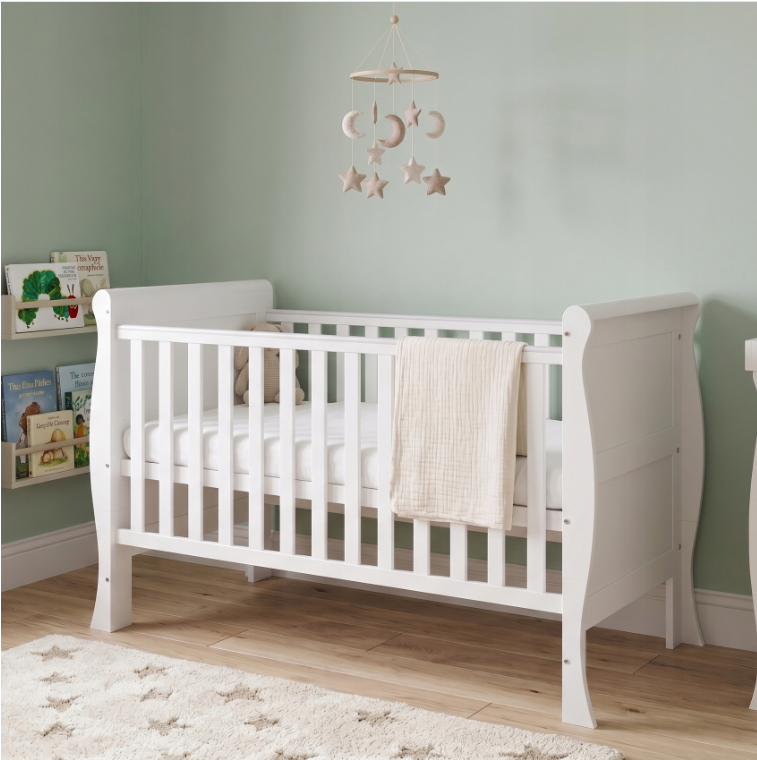 Pătuț Evolutiv 140x70cm Scarlet 3în1 Alb – Pat Bebe + Junior + Pat Preșcolar, Somieră Reglabilă 3 Poziții + Șipci Detașabile | EN 716-1, Max 40kg [3]