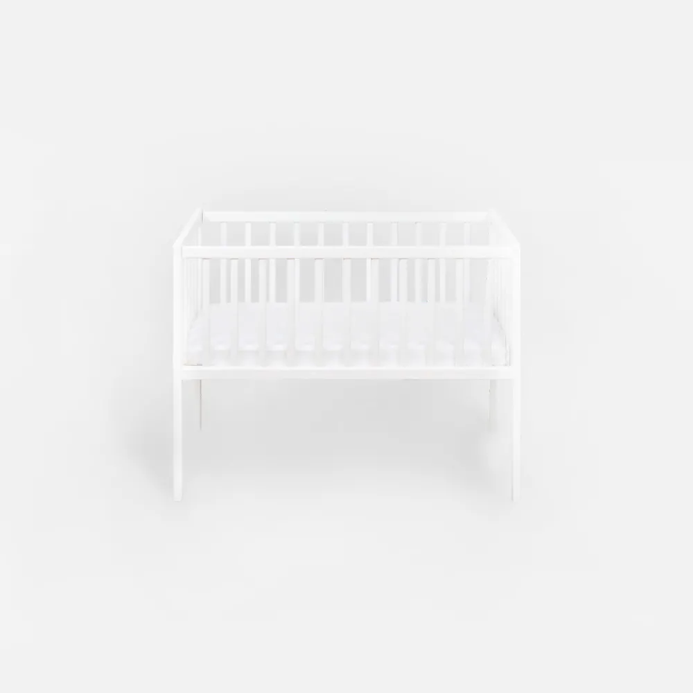 Patut mic, co-sleeping din lemn, Classic Alb 90 x 40 cm [4]