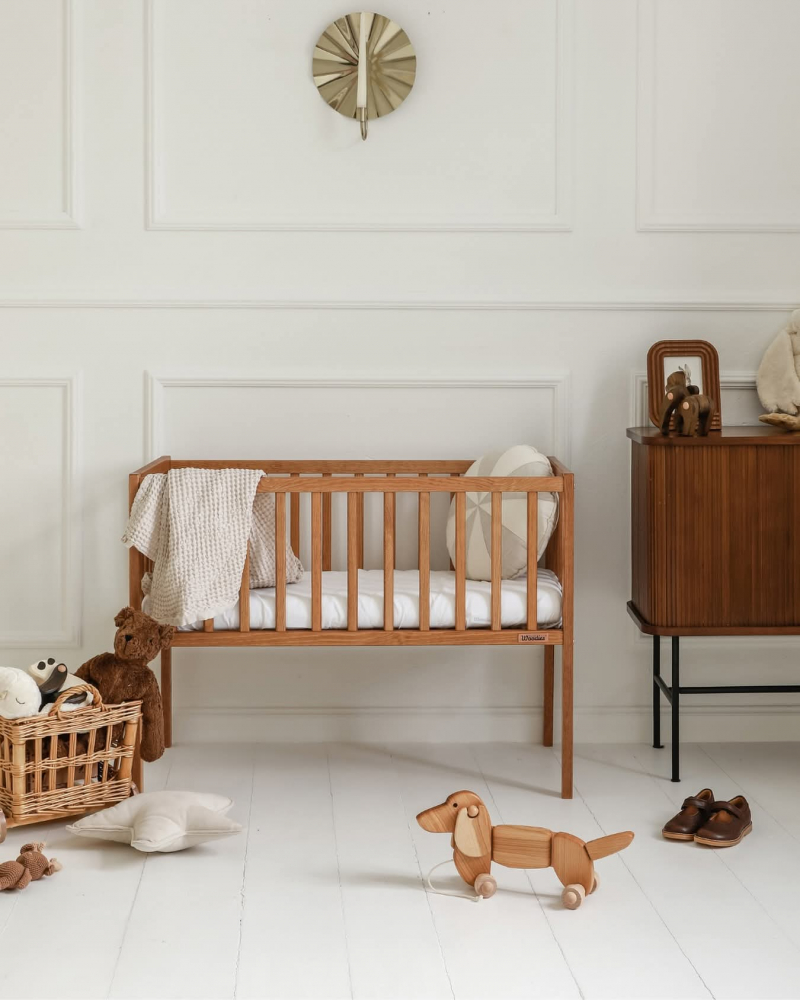 Patut mic, co-sleeping din lemn, Classic Vintage 90 x 40 cm [21]