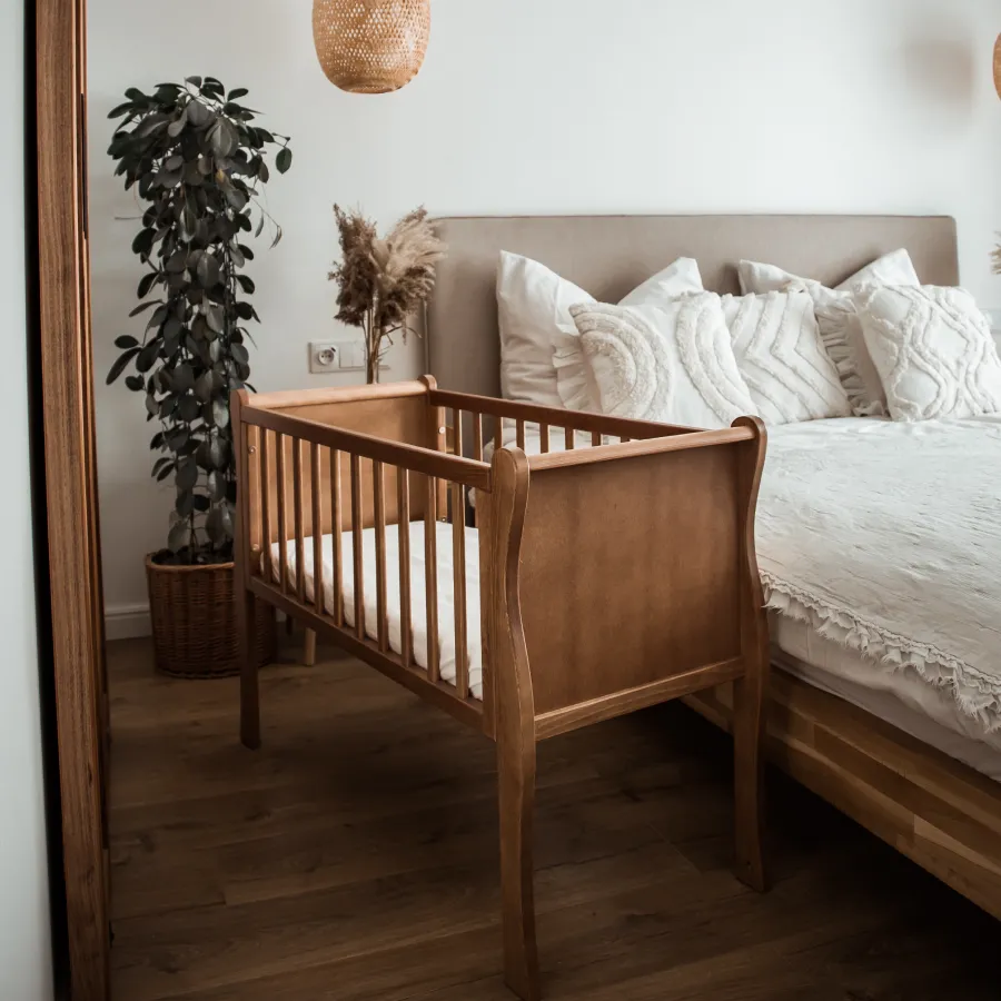 Pătuț Co-Sleeper Woodies Noble Crib 90x40 cm, Vintage, 0-7 luni [4]