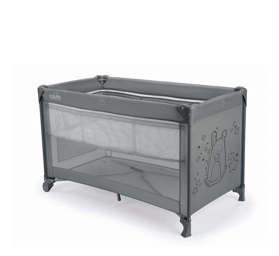 Patut pliant voiaj ultraportabil pentru copii "Pisolino", usor de transportat, ideal pentru calatorii, material rezistent cu protectii laterale si saltea inclusa, Coniglio [1]