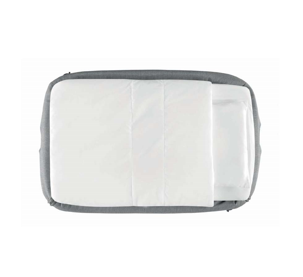 Patut, Sempreconte Joy, co-sleeper si tarc 2 in 1, Cu laterala culisanta, Cu setare unghiulara, Cu roti, Geanta voiaj, Reglabil in 8 pozitii pe inaltime, 0-15 kg, Bej [6]
