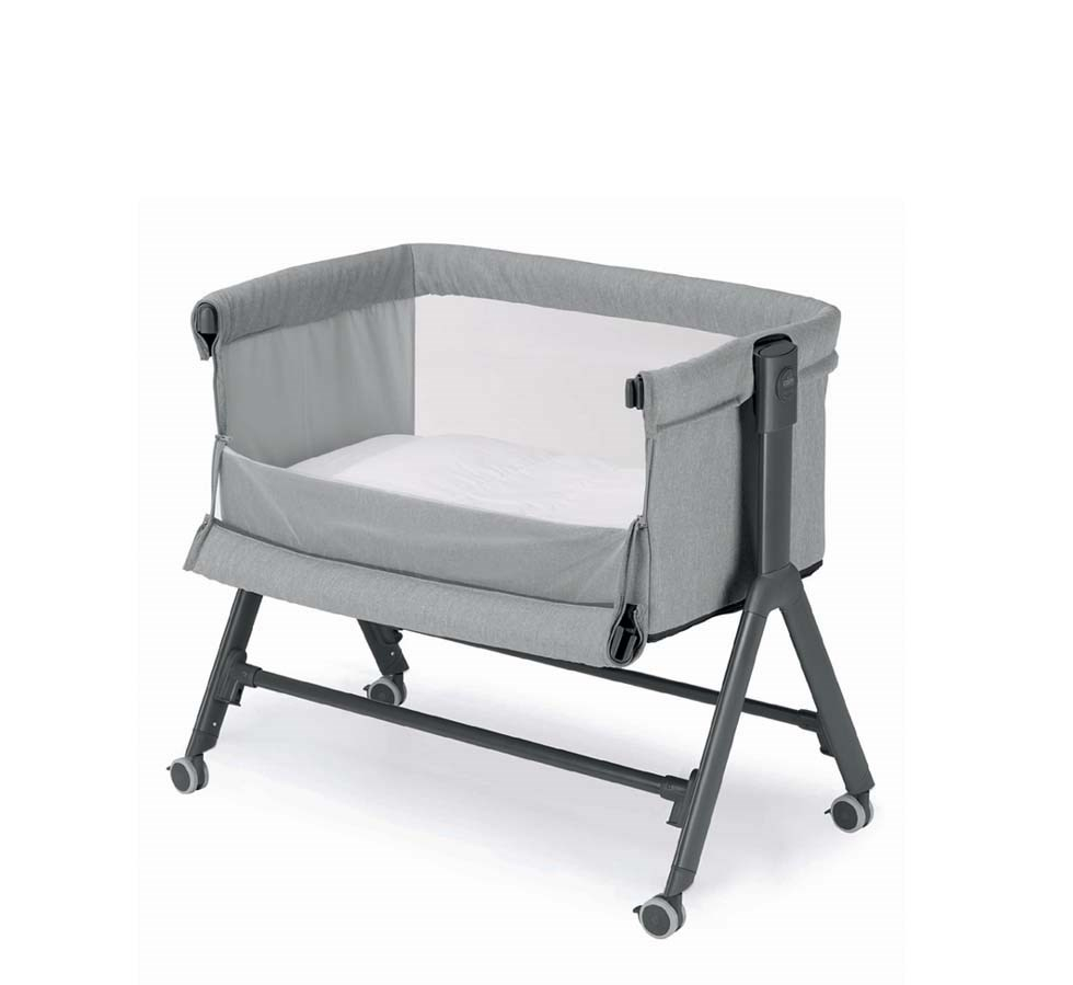 Patut, Sempreconte Joy, co-sleeper si tarc 2 in 1, Cu laterala culisanta, Cu setare unghiulara, Cu roti, Geanta voiaj, Reglabil in 8 pozitii pe inaltime, 0-15 kg, Bej [3]