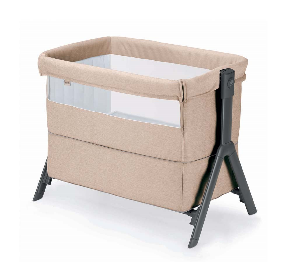 Patut, Sempreconte Joy, co-sleeper si tarc 2 in 1, Cu laterala culisanta, Cu setare unghiulara, Cu roti, Geanta voiaj, Reglabil in 8 pozitii pe inaltime, 0-15 kg, Bej [2]