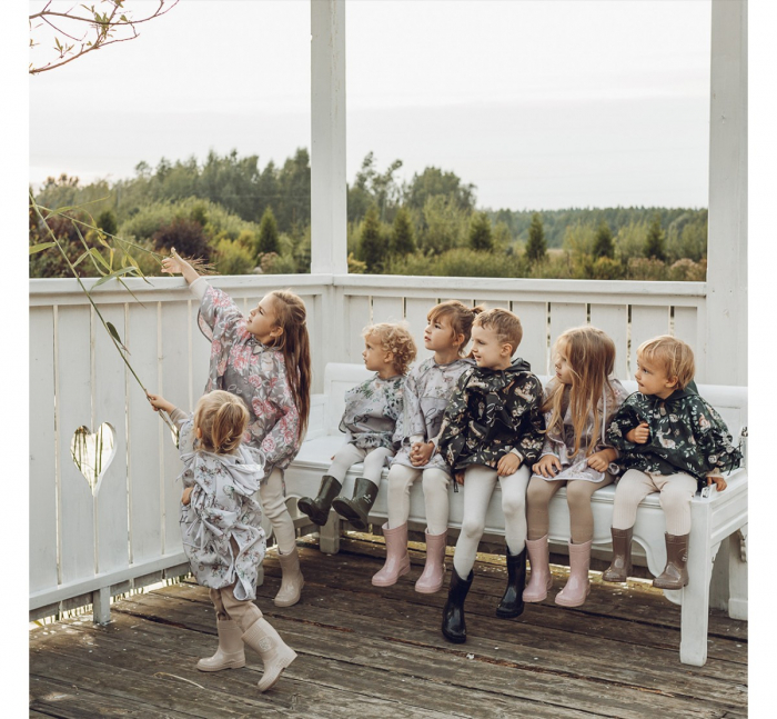 Pelerina de Ploaie pentru Copii, Poncho pentru ploaie 1,5-8 ani – Animals Garden Dark [8]