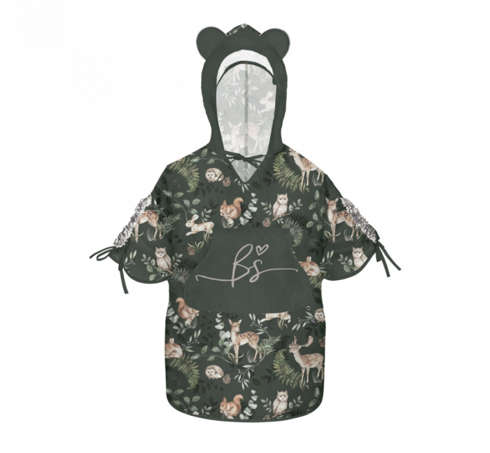 Pelerina de Ploaie pentru Copii, Poncho pentru ploaie 1,5-8 ani – Animals Garden Dark [2]